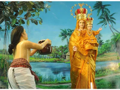 First Apparition at Velankanni - Shepherd Boy and Our Lady of Good Health